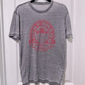 Lucky Brand Venice Burnout S Gray  T Shirt Red Graphic California South Santa Fe